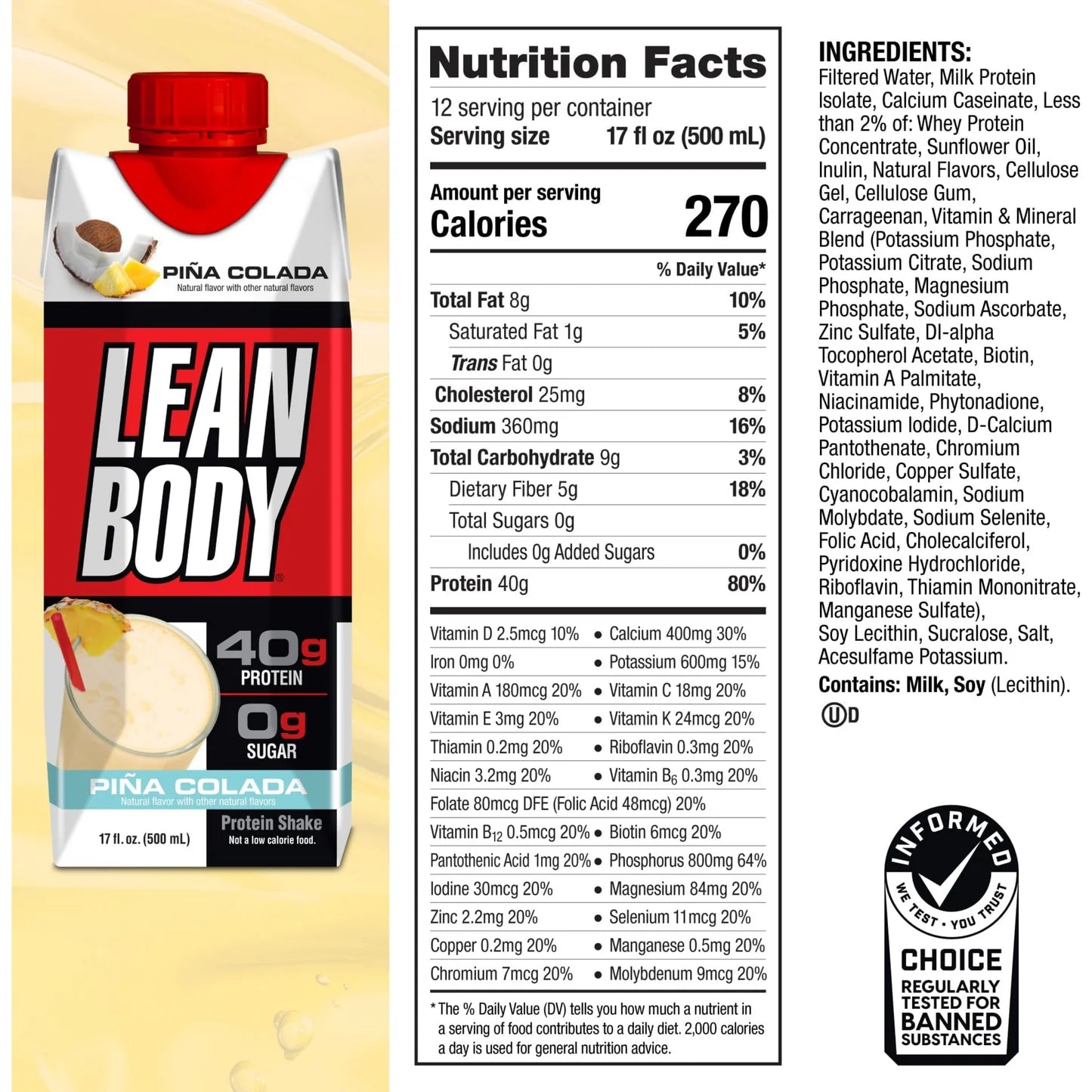 LEAN BODY RTD - LABRADA - 12 PAK